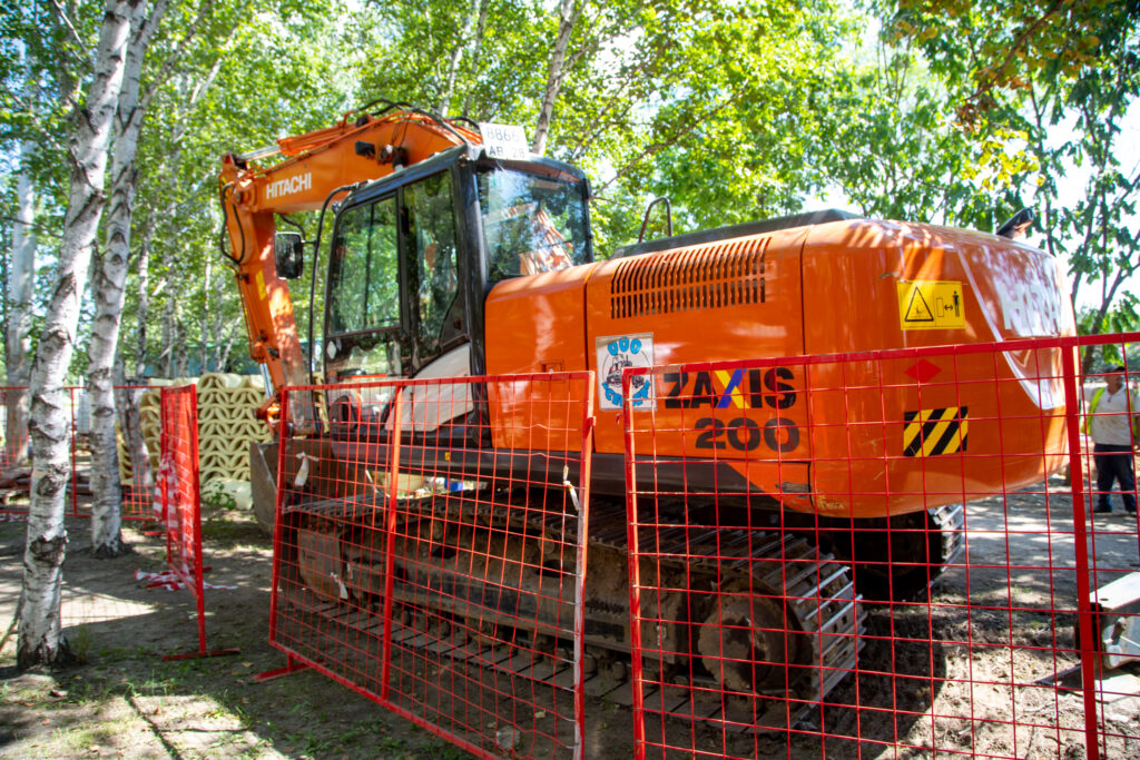 Благовещенцы высадили деревья над теплосетями