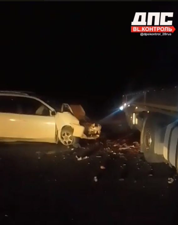 ДТП с пострадавшими: в Амурской области столкнулись легковушка и седельный тягач