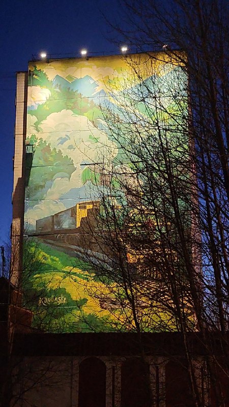 Тындинские муралы заиграли новыми красками благодаря подсветке