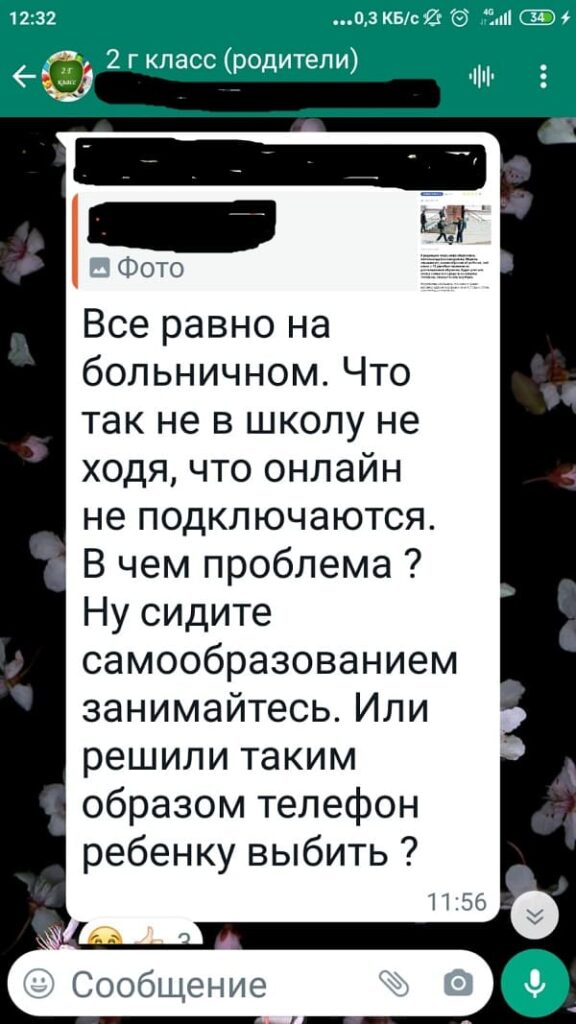 Благовещенку, которую возмутил перевод ребенка на дистанционку, начали «травить» родители