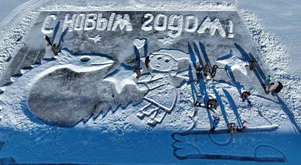 Ледовая открытка в Марково