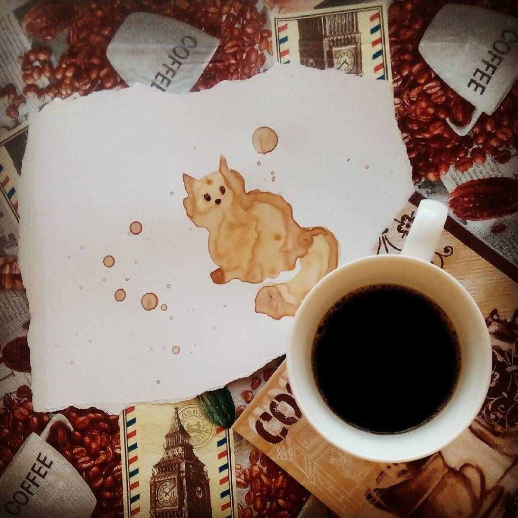 кофеграфия, кофейные рисунки, кофекот
