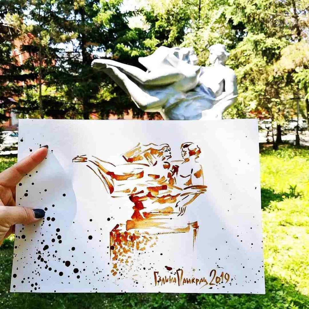 кофеарт, кофеграфия, рисунки кофе, достопримечательности Благовещенска