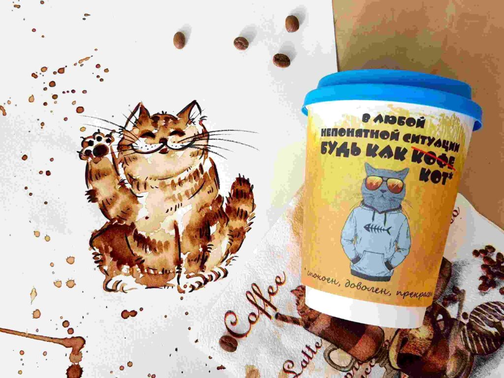 кофеграфия, кофейные рисунки, кофекот