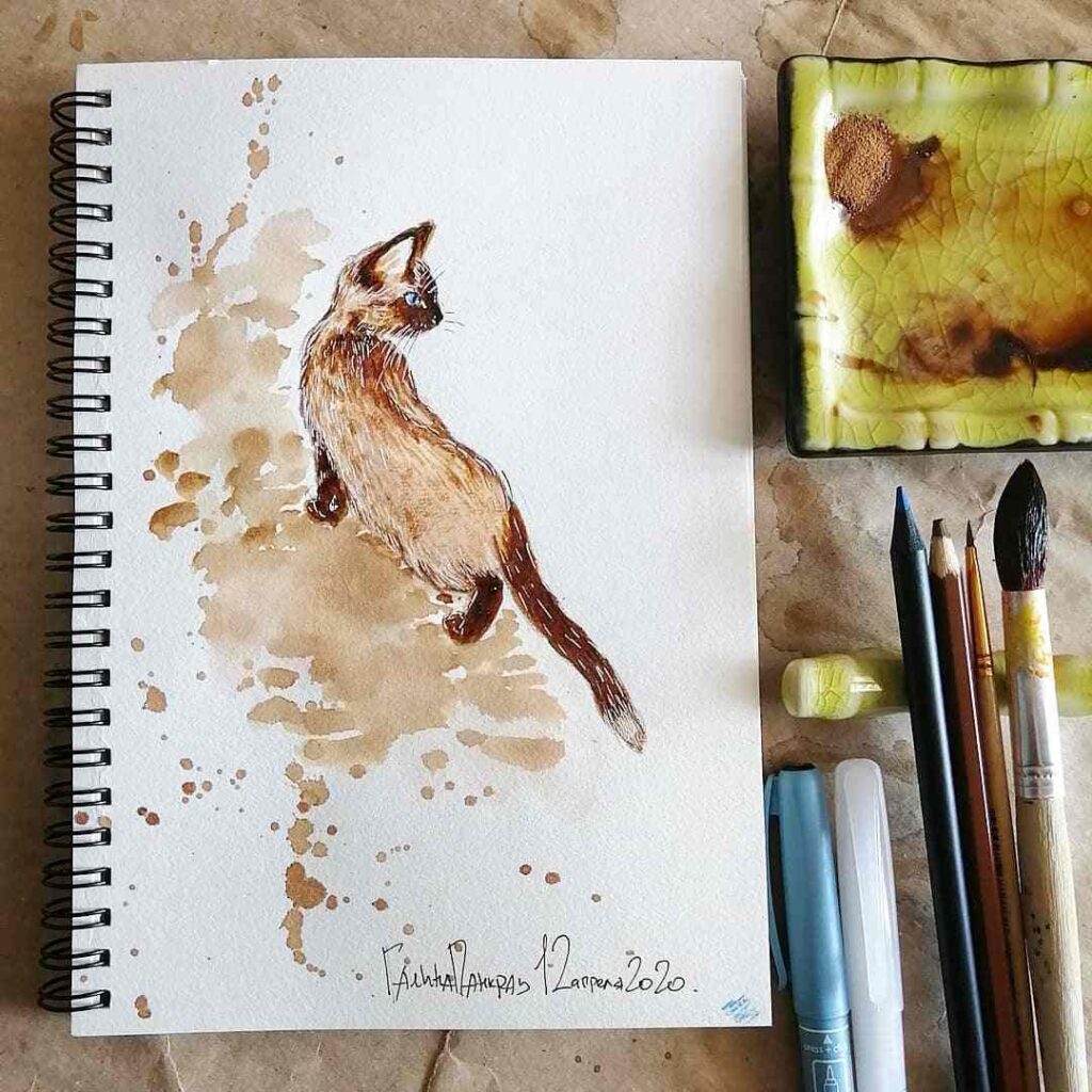 кофеграфия, кофейные рисунки, кофекот