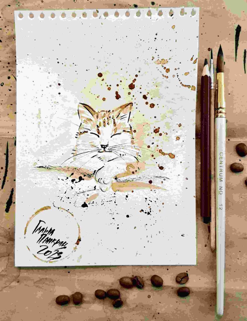 кофеграфия, кофейные рисунки, кофекот