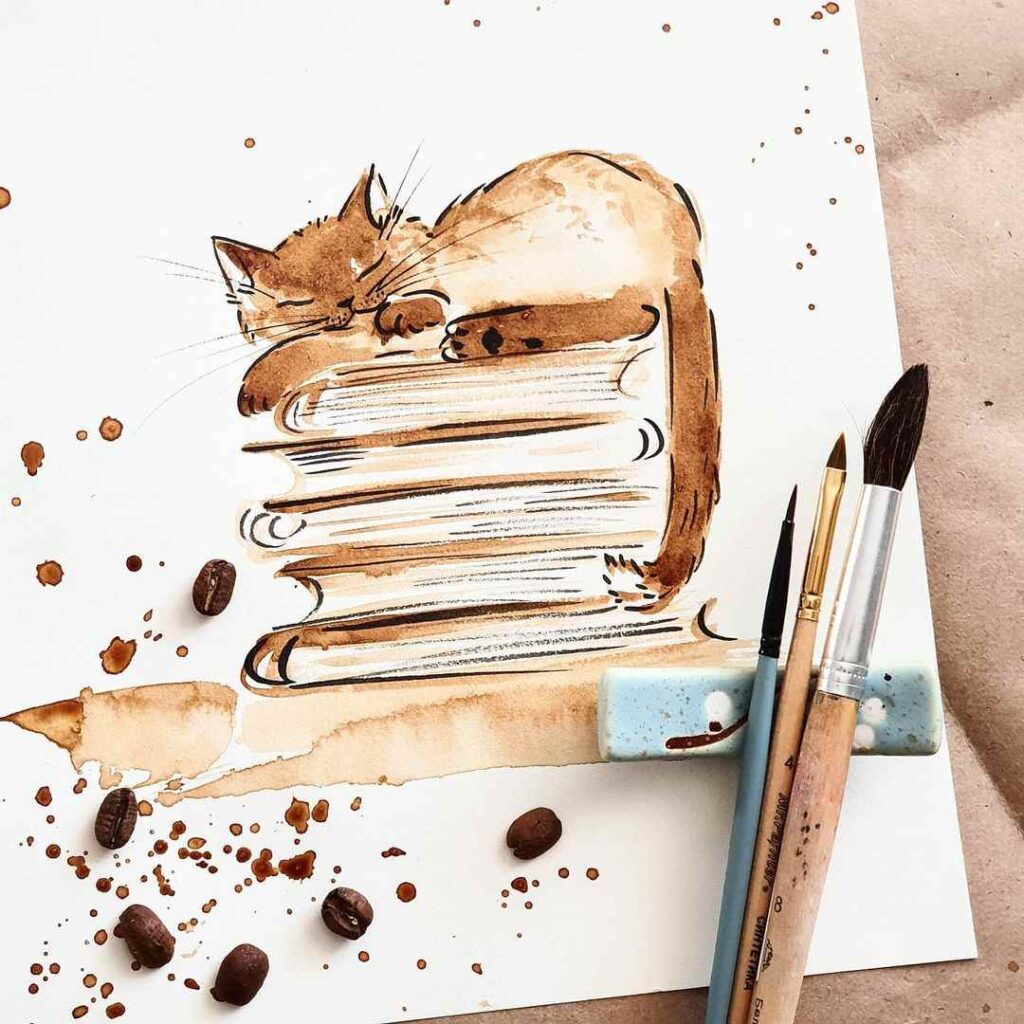 кофеграфия, кофейные рисунки, кофекот