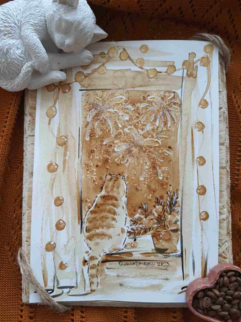 кофеграфия, кофейные рисунки, кофекот