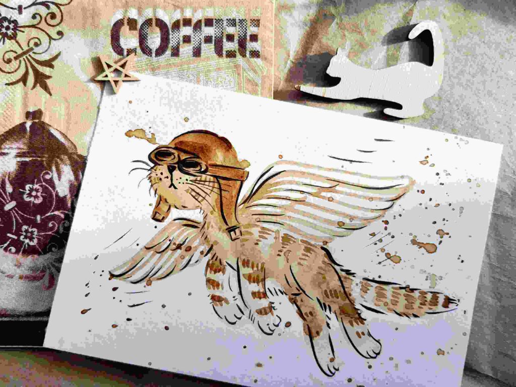 кофеграфия, кофейные рисунки, кофекот