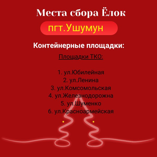 Места сбора ёлок в Магдагачинском районе
