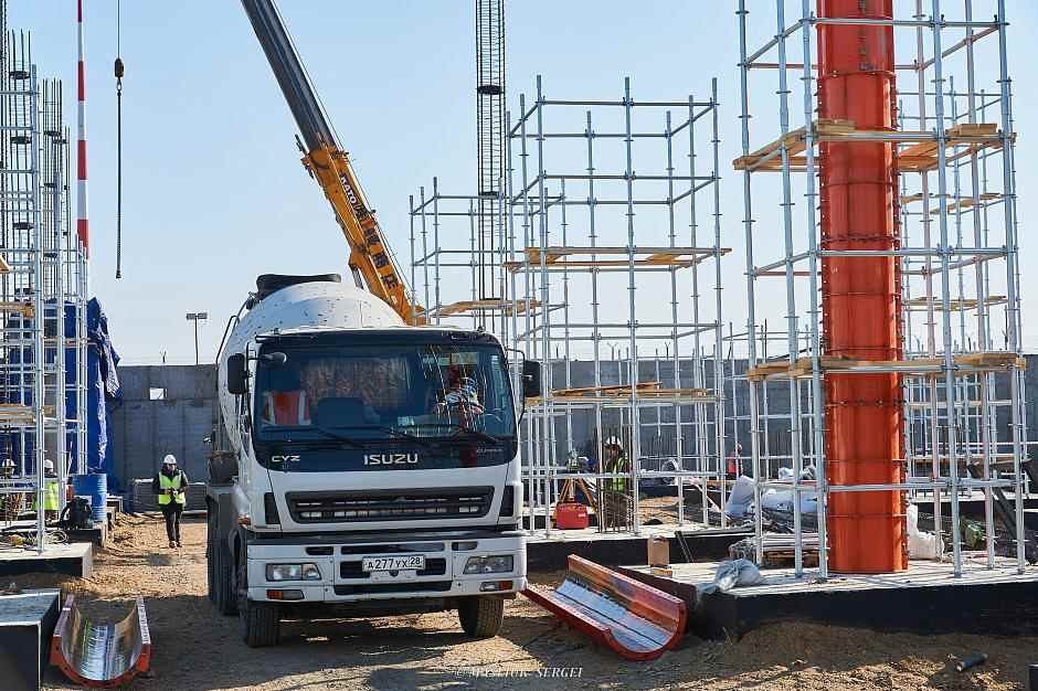 Что происходит на стройке будущего аэровокзала в Благовещенске