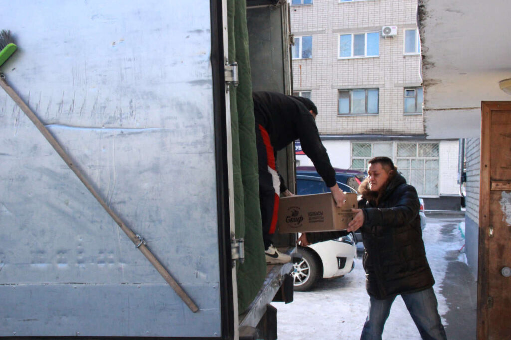 Разгрузка машины