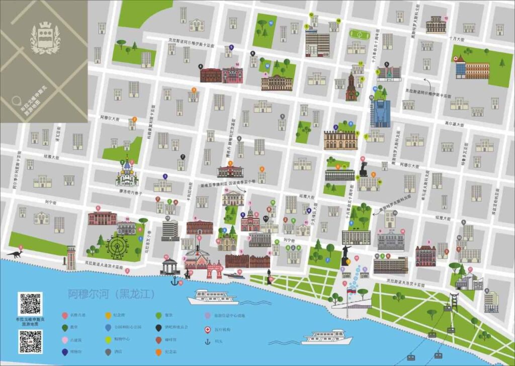 Туристическая карта Благовещенска