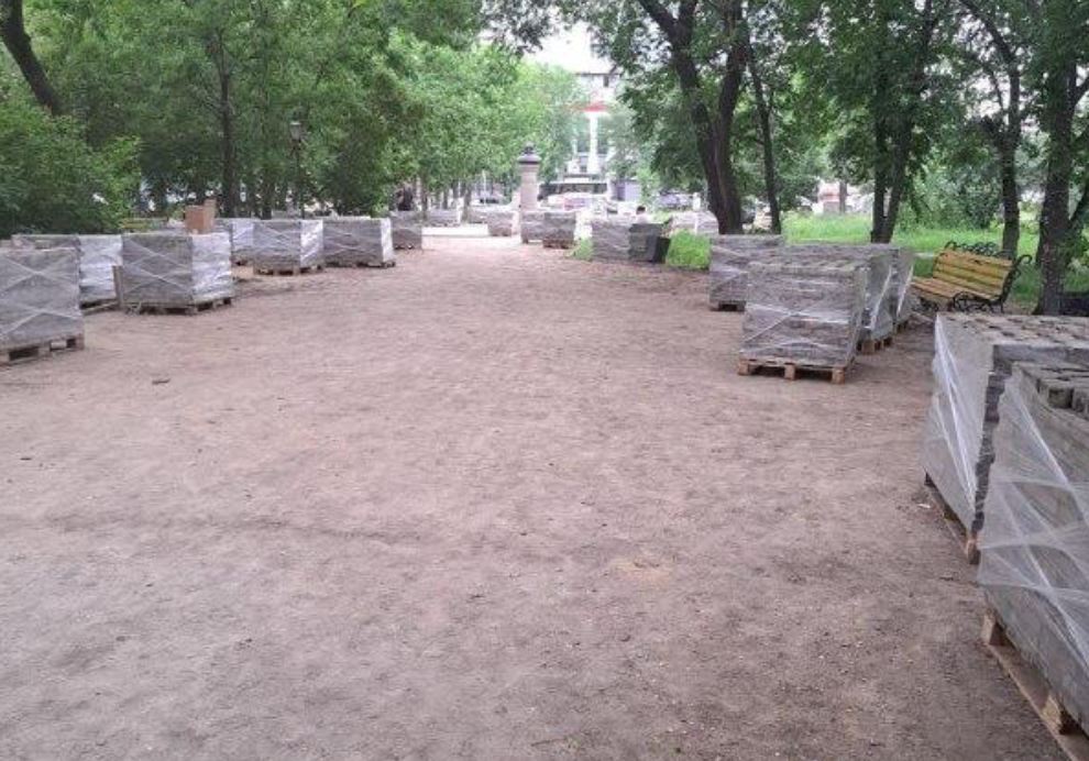 Плитка, благоустройство, сквер