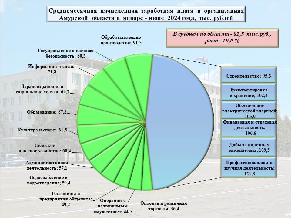 Среднемесячная зарплата амурчан выросла на 19 %. Сколько она составляет?