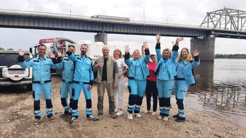 Выпуск мальков амурского осетра