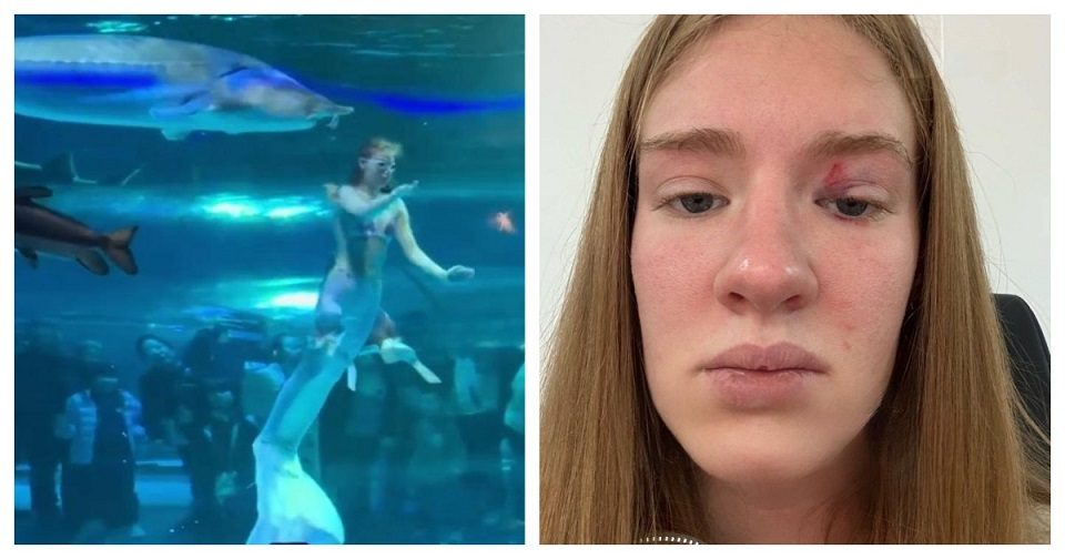 Огромная рыба чуть не съела россиянку, работающую русалкой-аниматором в Китае