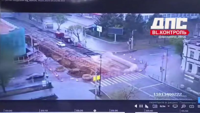 Амурский «Форсаж»: в Благовещенске водитель иномарки лихо перепрыгнул перекоп