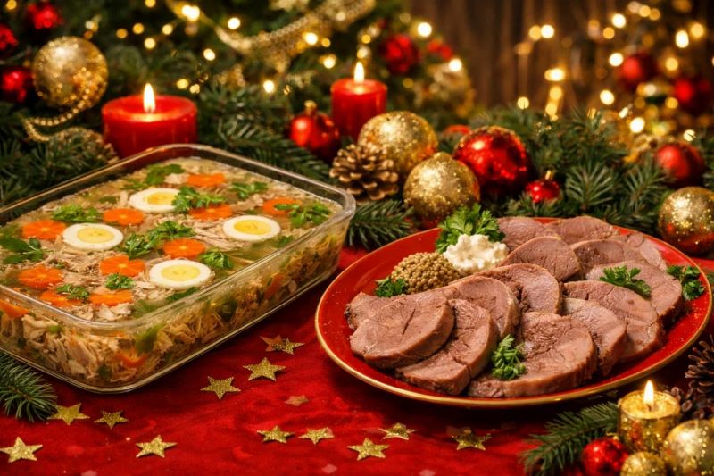 новогодний стол