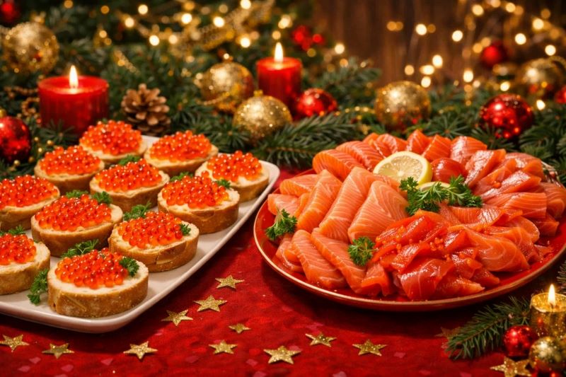 новогодний стол