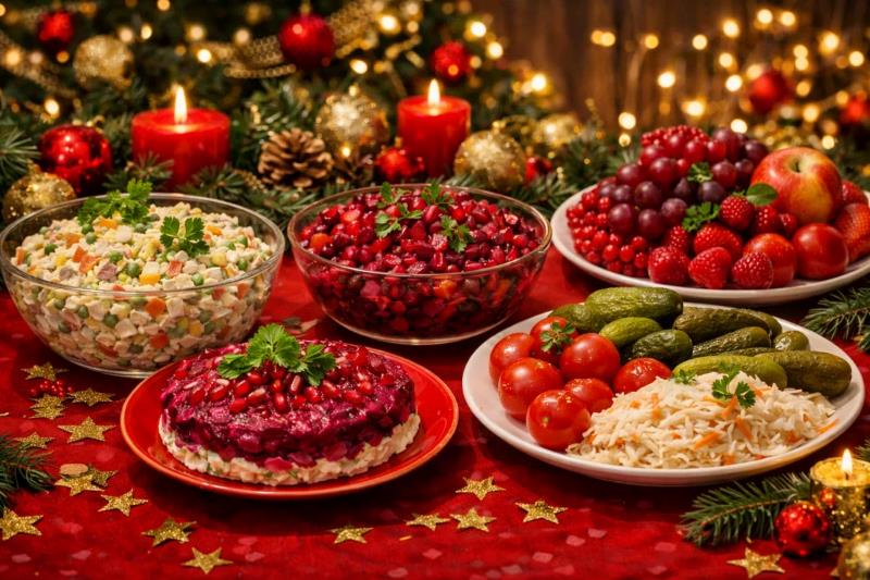 новогодний стол